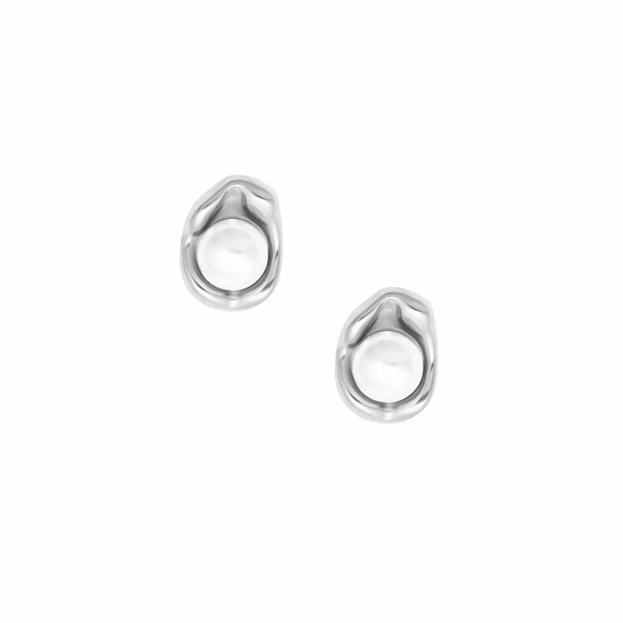 Amber Pearl Stud Earrings - Image 4