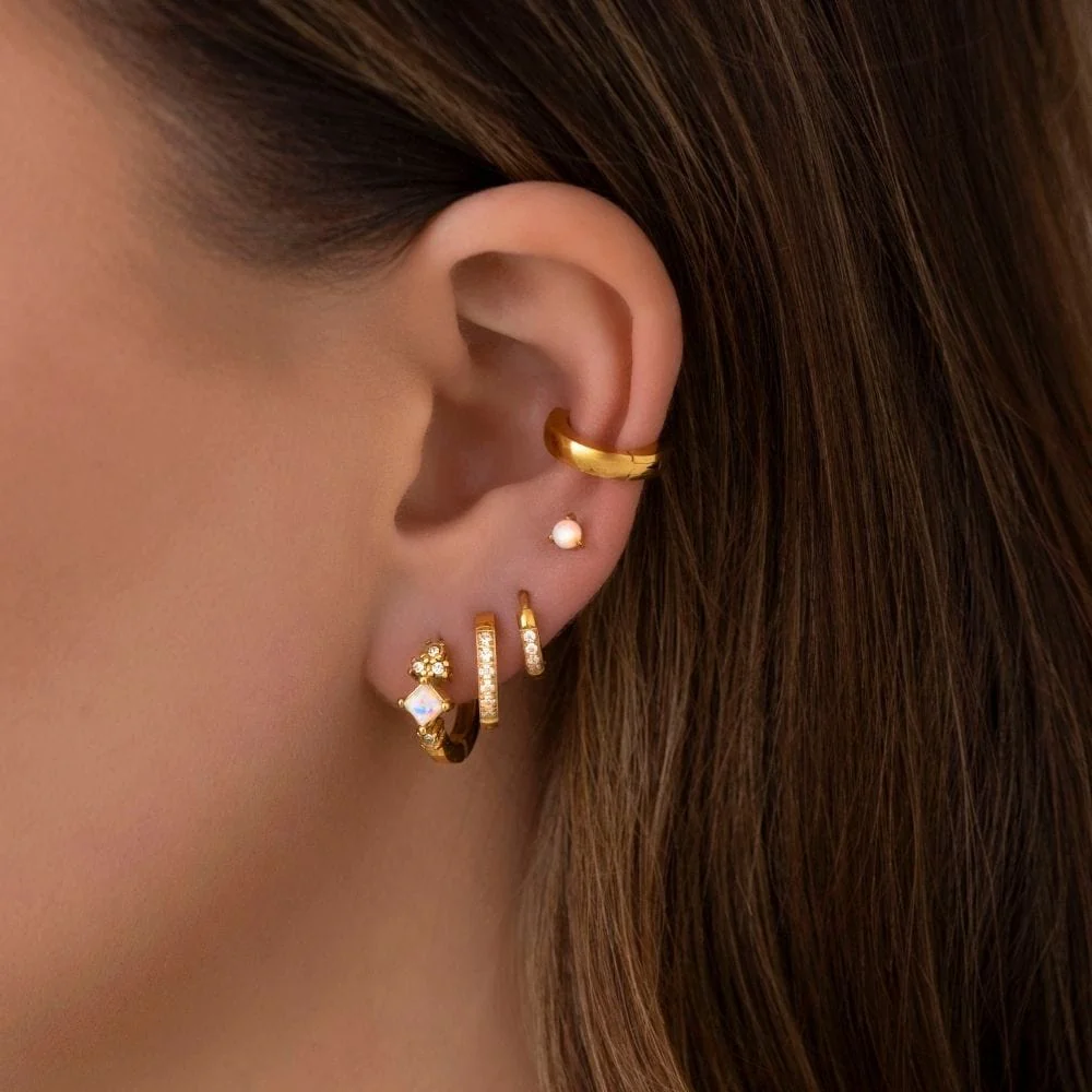 Avar Opal Hoop Earrings - Image 2