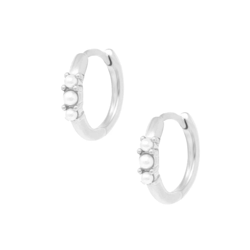 Barbados Pearl Hoop Earrings - Image 4