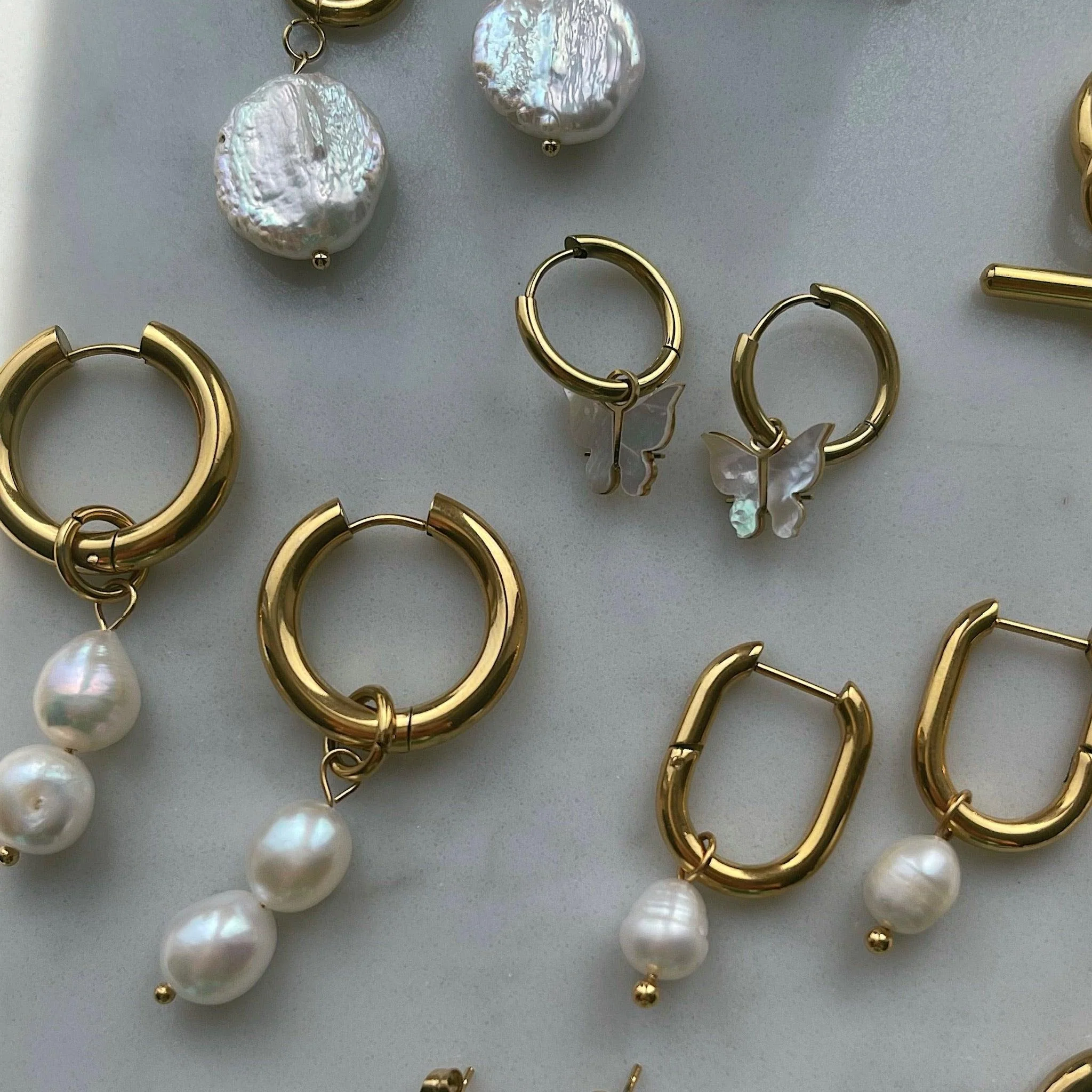 Bora Bora Pearl Hoop Earrings - Image 6