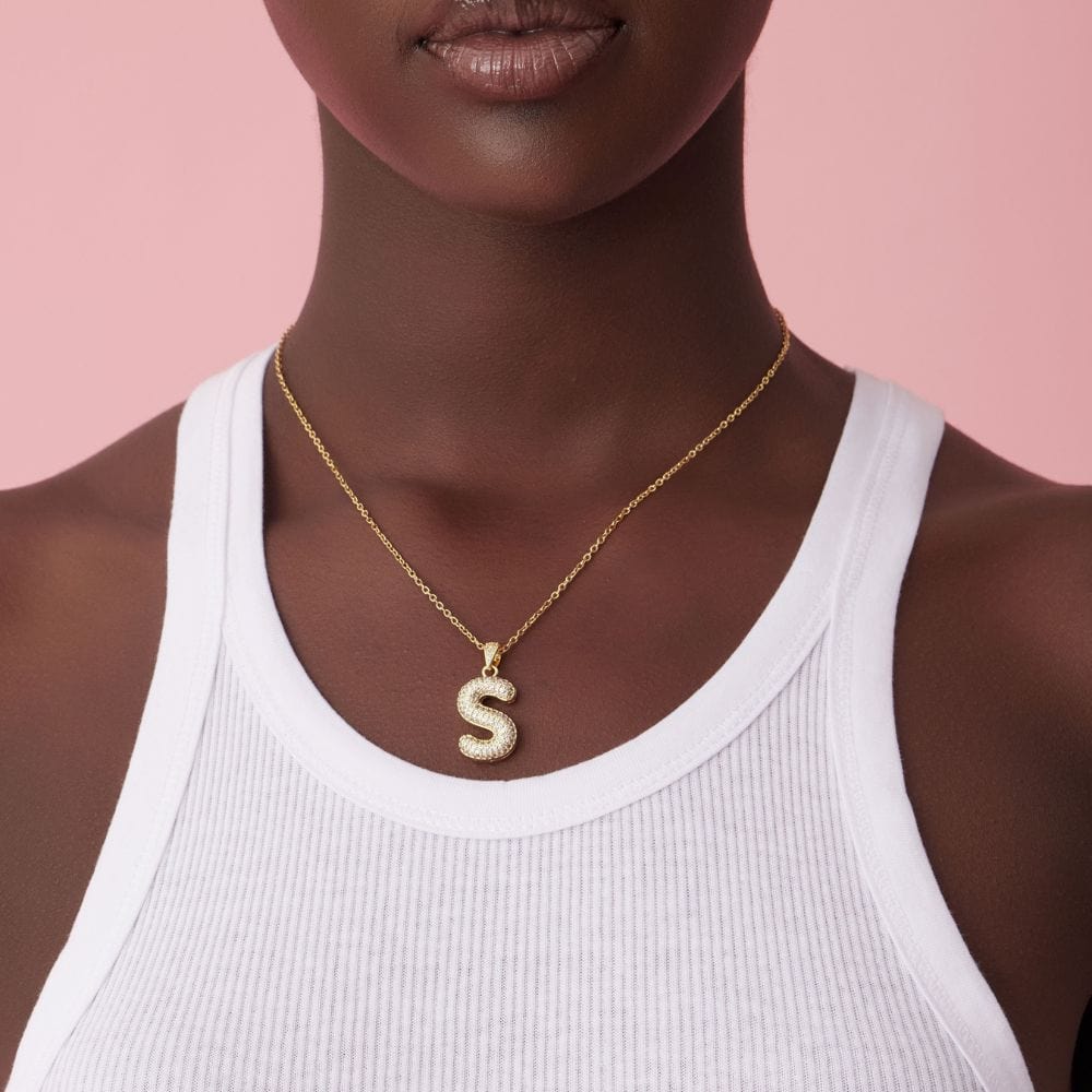 Bubble Initial Necklace - Image 2