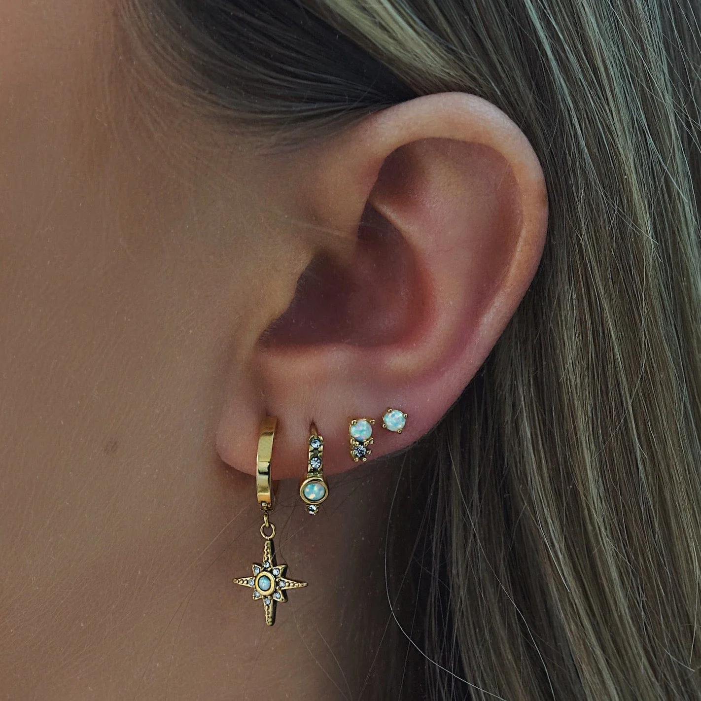 Dolly Opal Hoop Earrings - Image 3