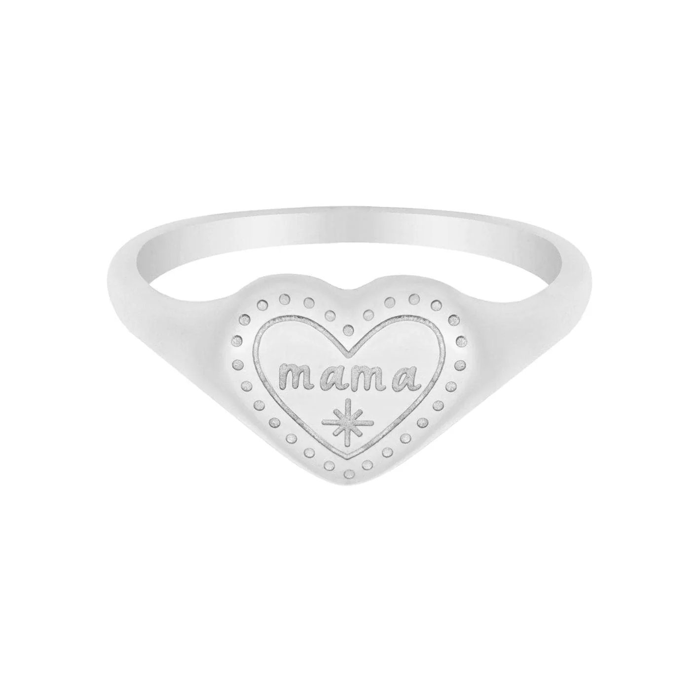 Engraved Heart Mama Ring - Image 3