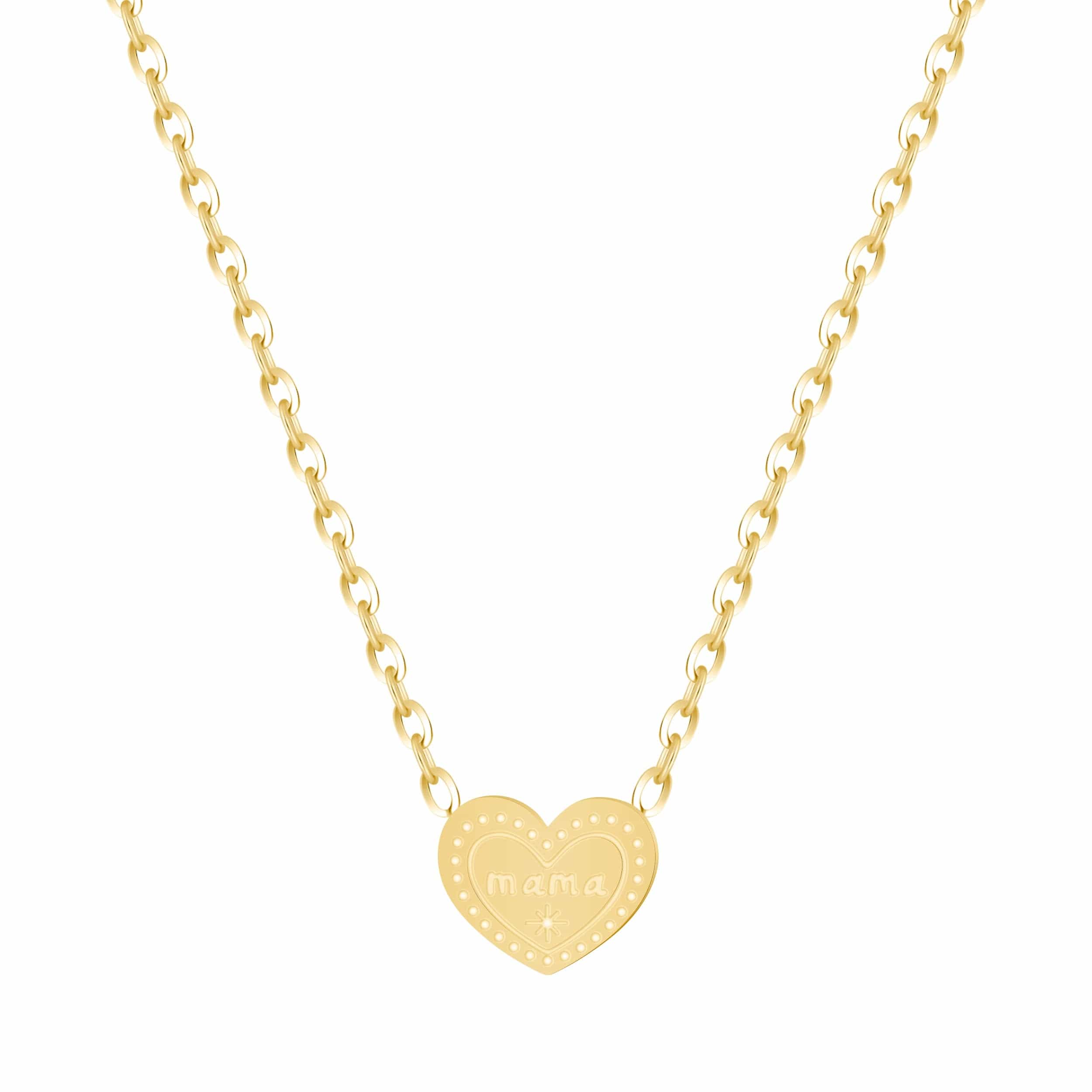 Engraved Mama Heart Necklace