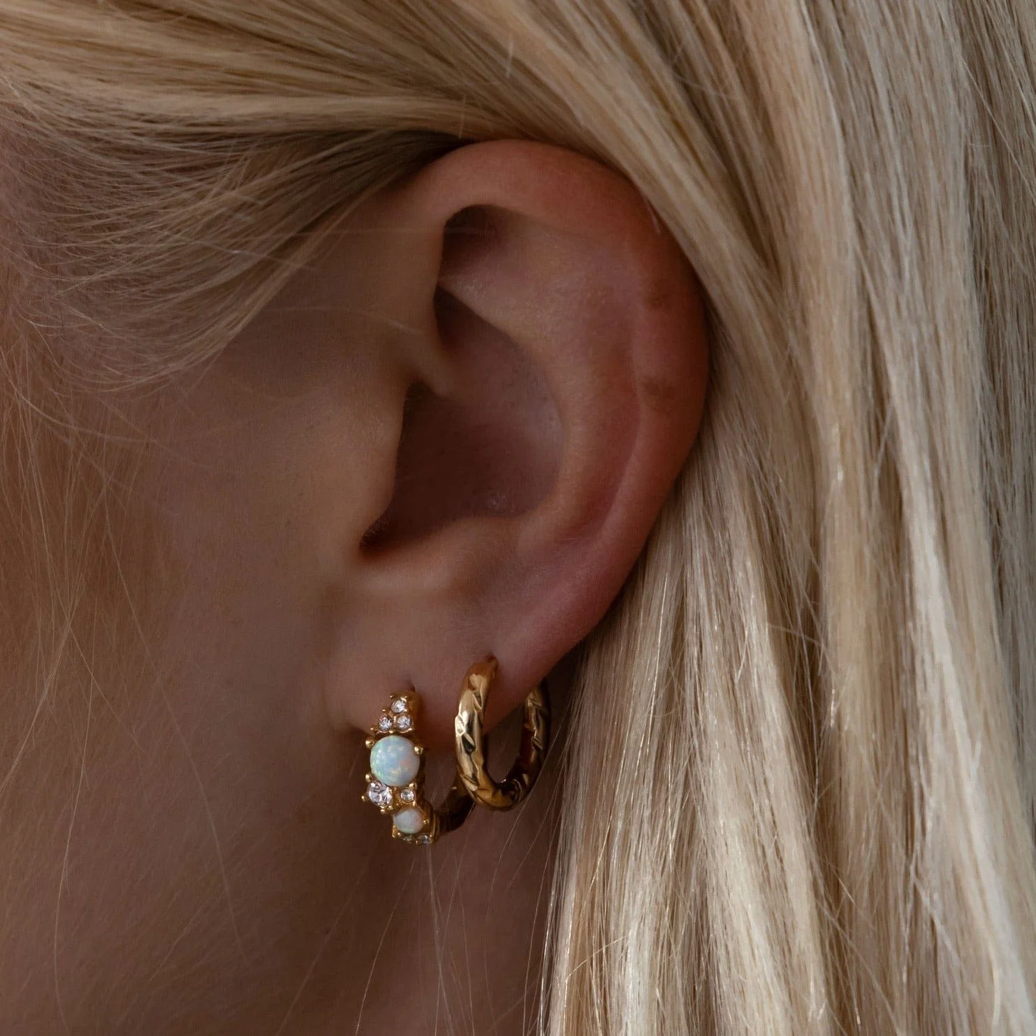 Gratitude Opal Hoop Earrings - Image 2