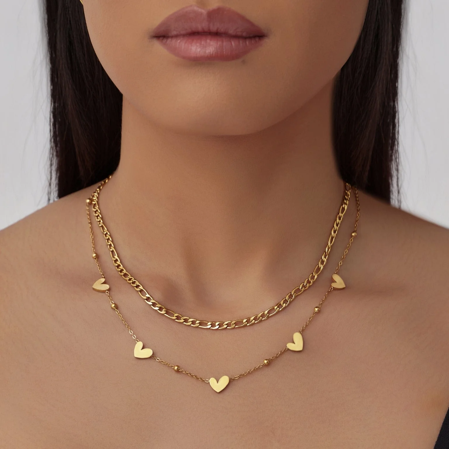 Hailey Heart Layered Necklace - Image 2