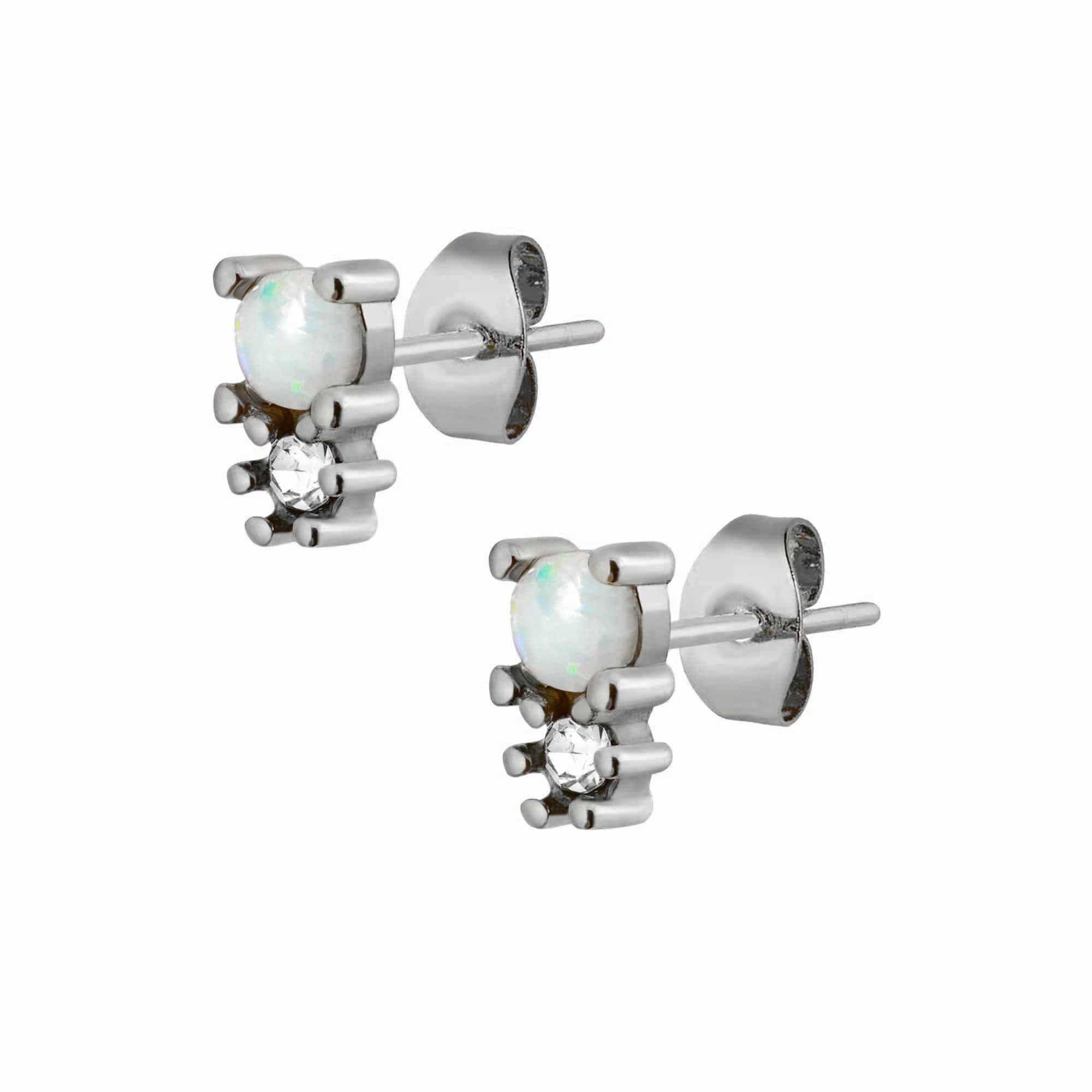 Halo Opal Stud Earrings - Image 5