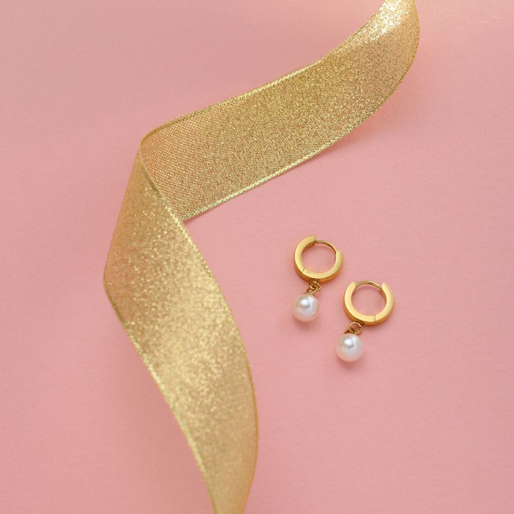 Honolulu Pearl Hoop Earrings - Image 5