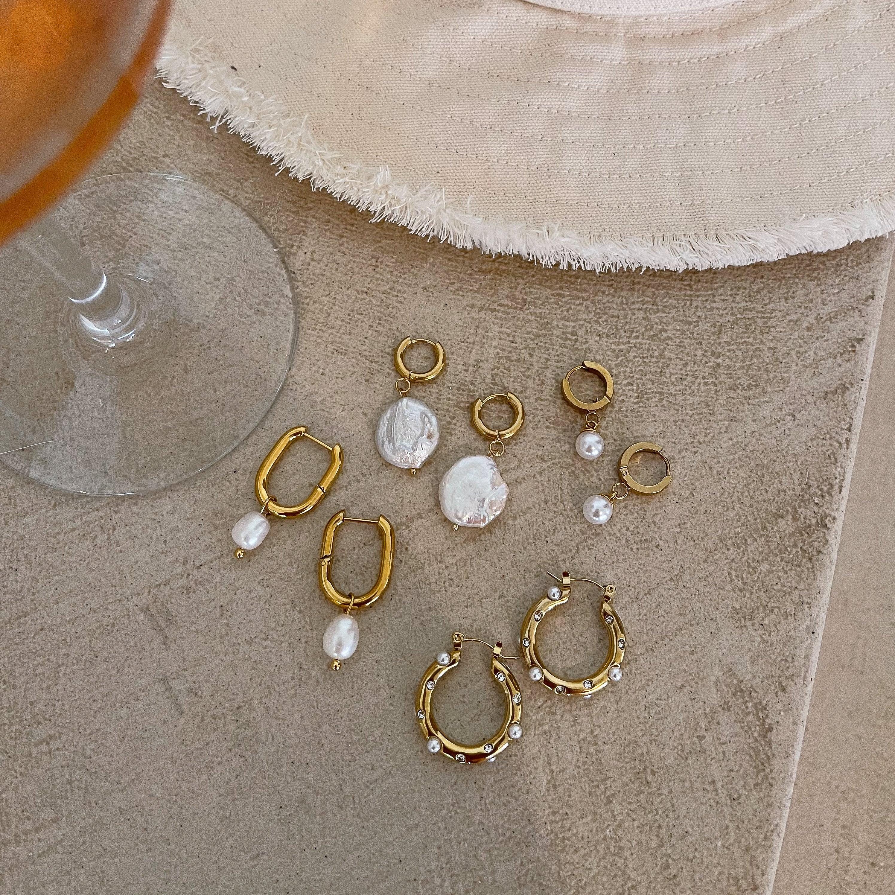 Honolulu Pearl Hoop Earrings - Image 9