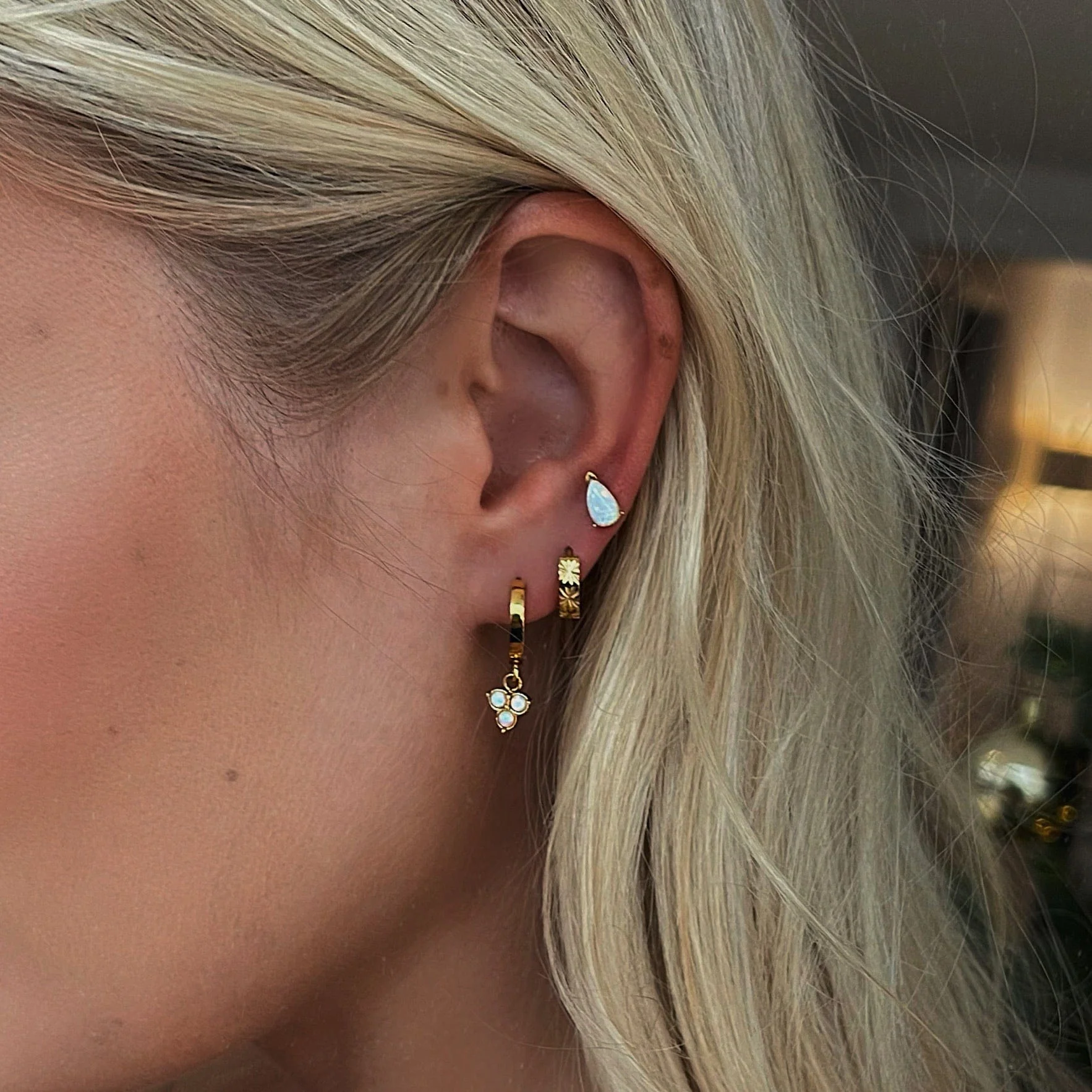 Jamille Opal Hoop Earrings - Image 4