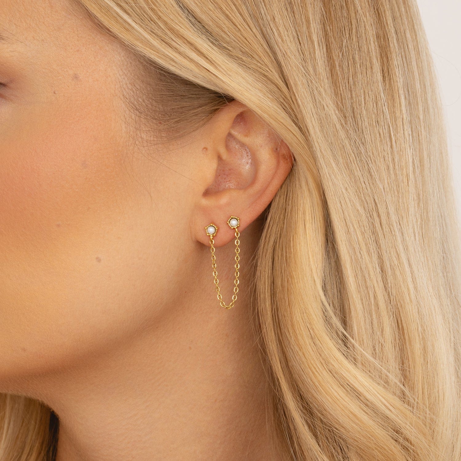 Kendall Double Pearl Earrings - Image 2