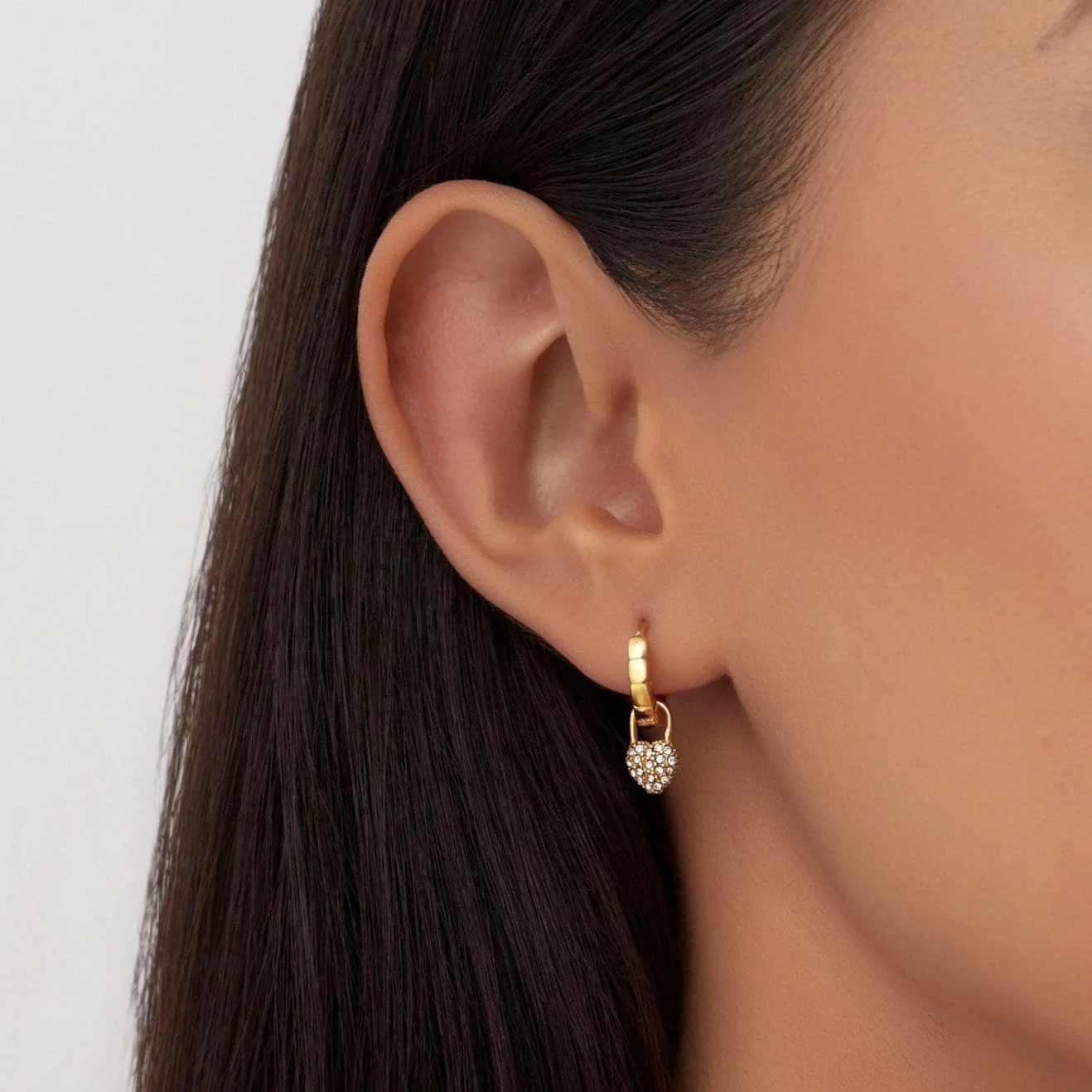 Lacey Heart Hoop Earrings - Image 2