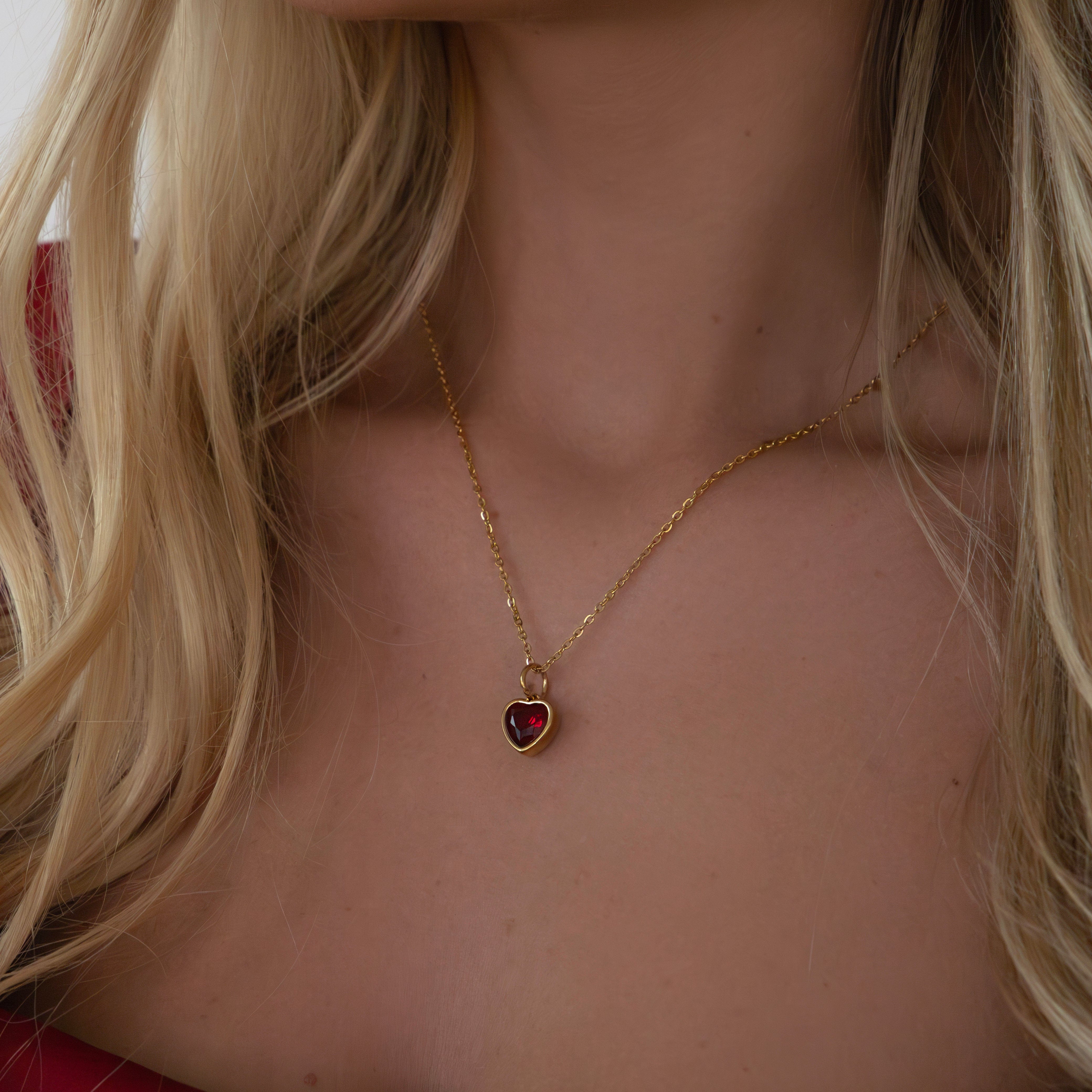 Love Heart Birthstone Necklace - Image 5