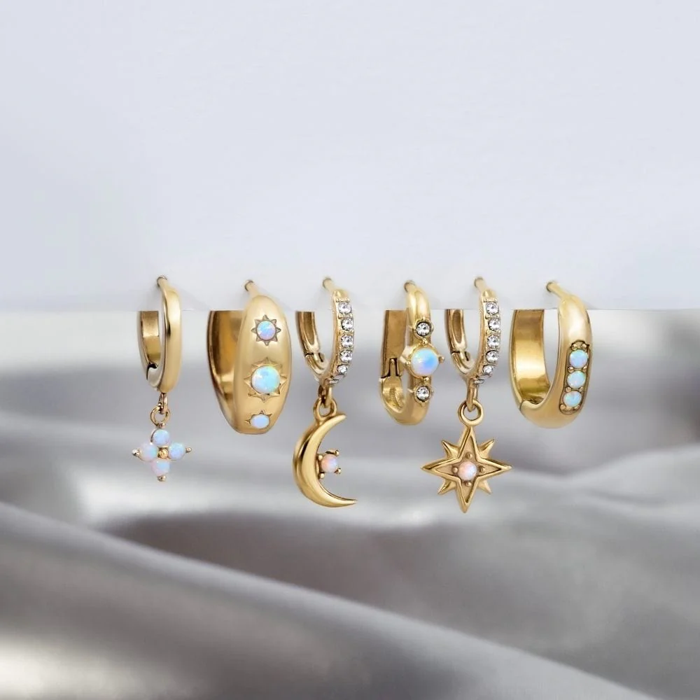 Milos Opal Hoop Earrings - Image 4