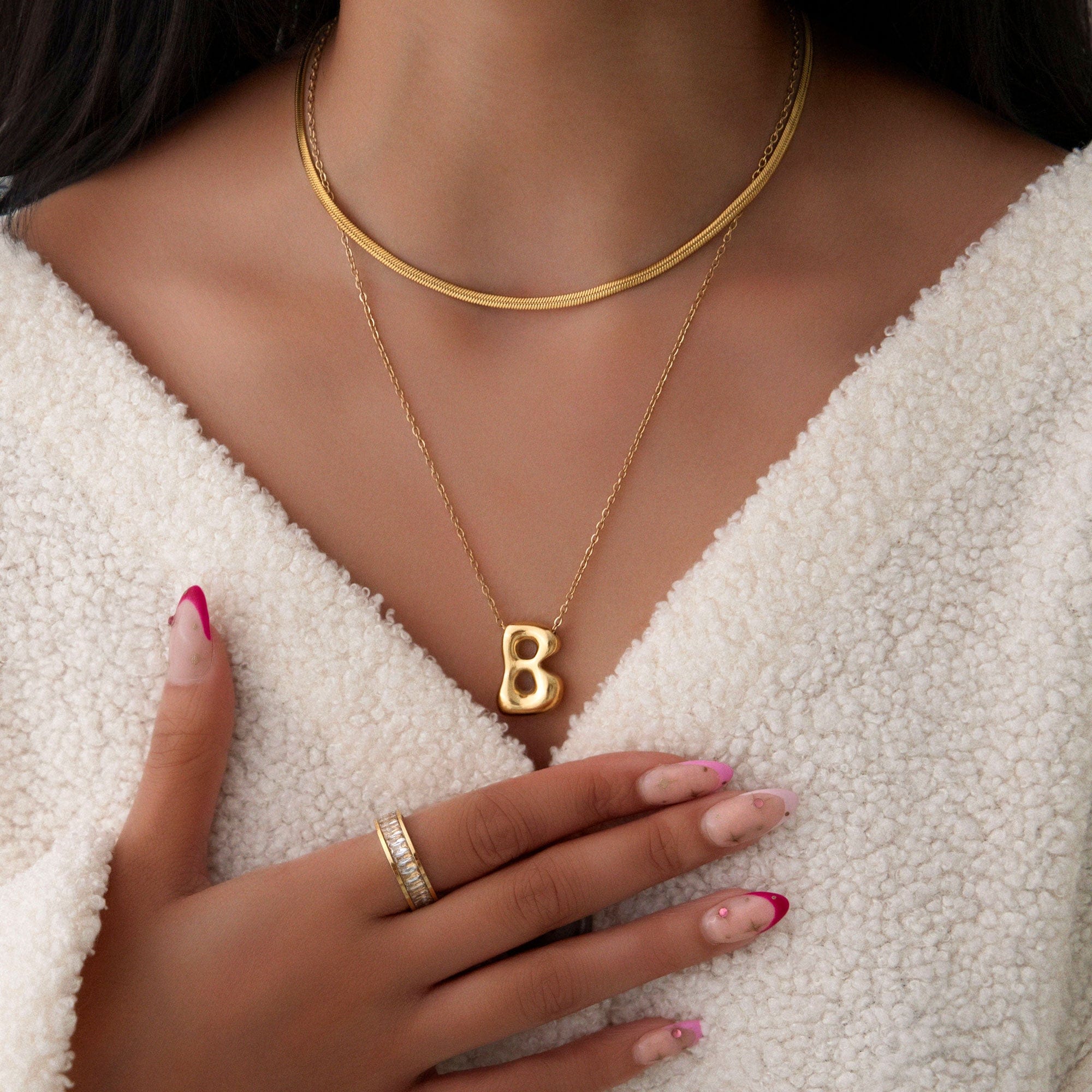 Molten Initial Necklace - Image 6
