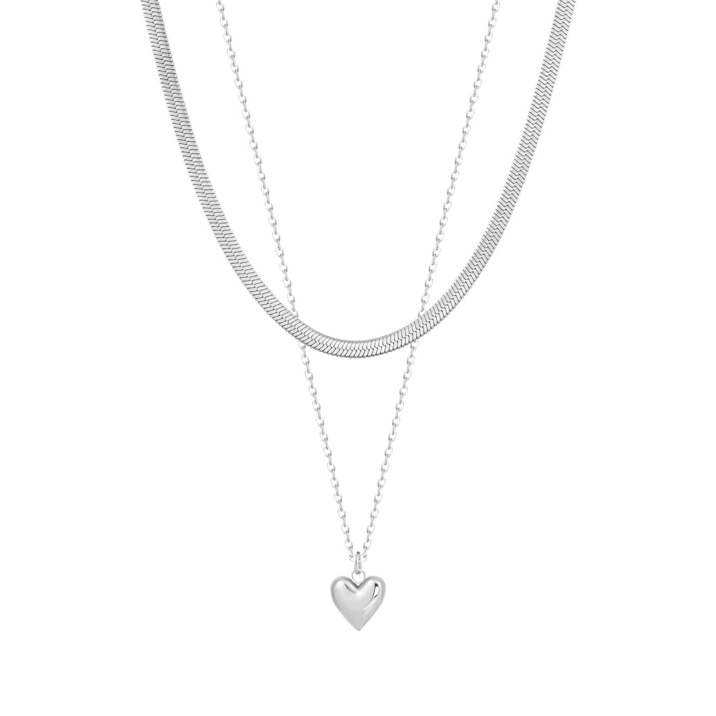 Paulina Bubble Heart Layered Necklace - Image 3