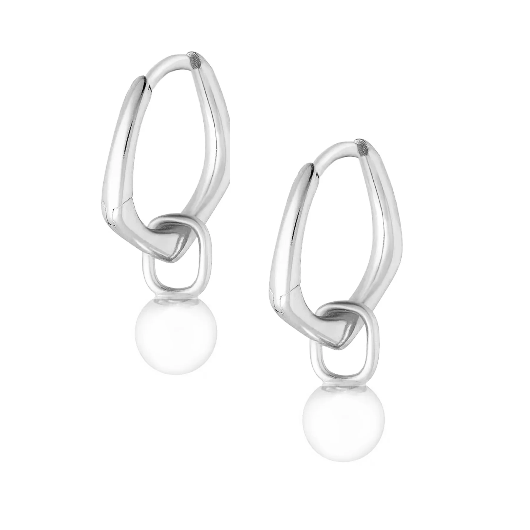 Pia Pearl Hoop Earrings - Image 5