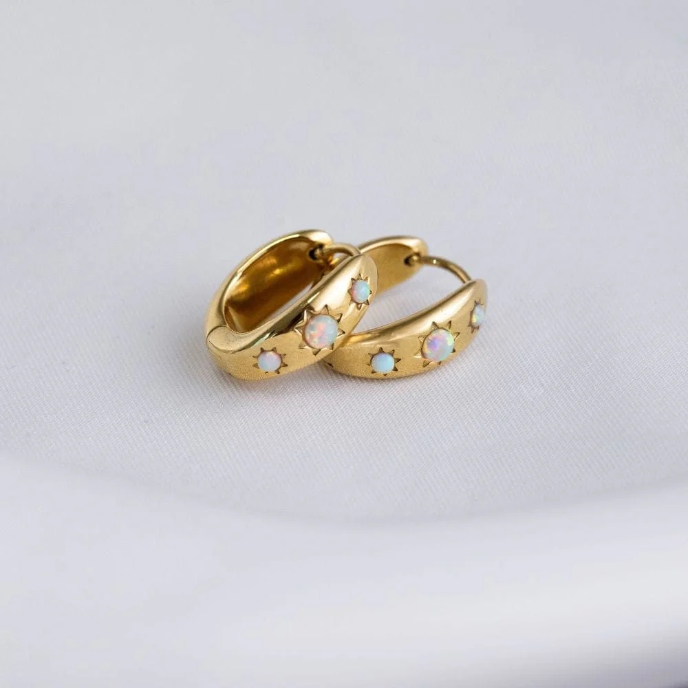 Pisa Opal Hoop Earrings - Image 3