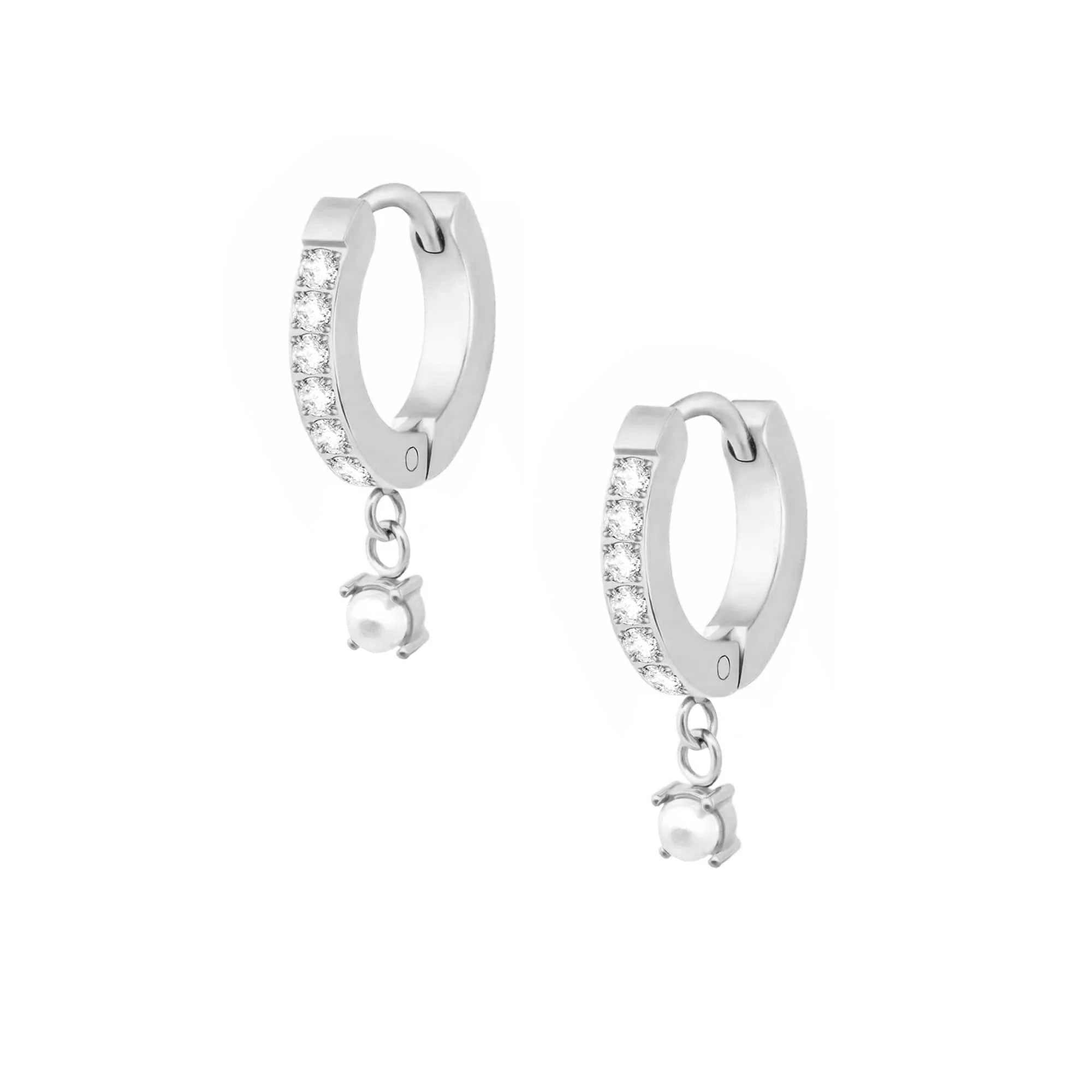 Priscilla Pearl Hoop Earrings - Image 4