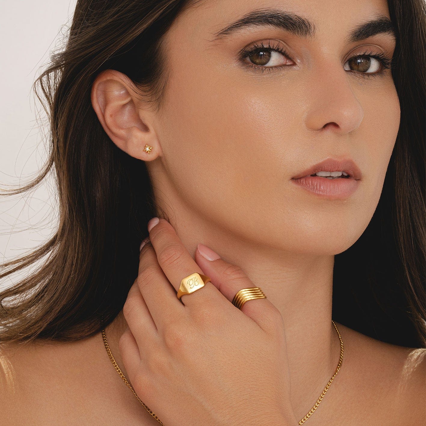 Raina Initial Signet Ring - Image 3