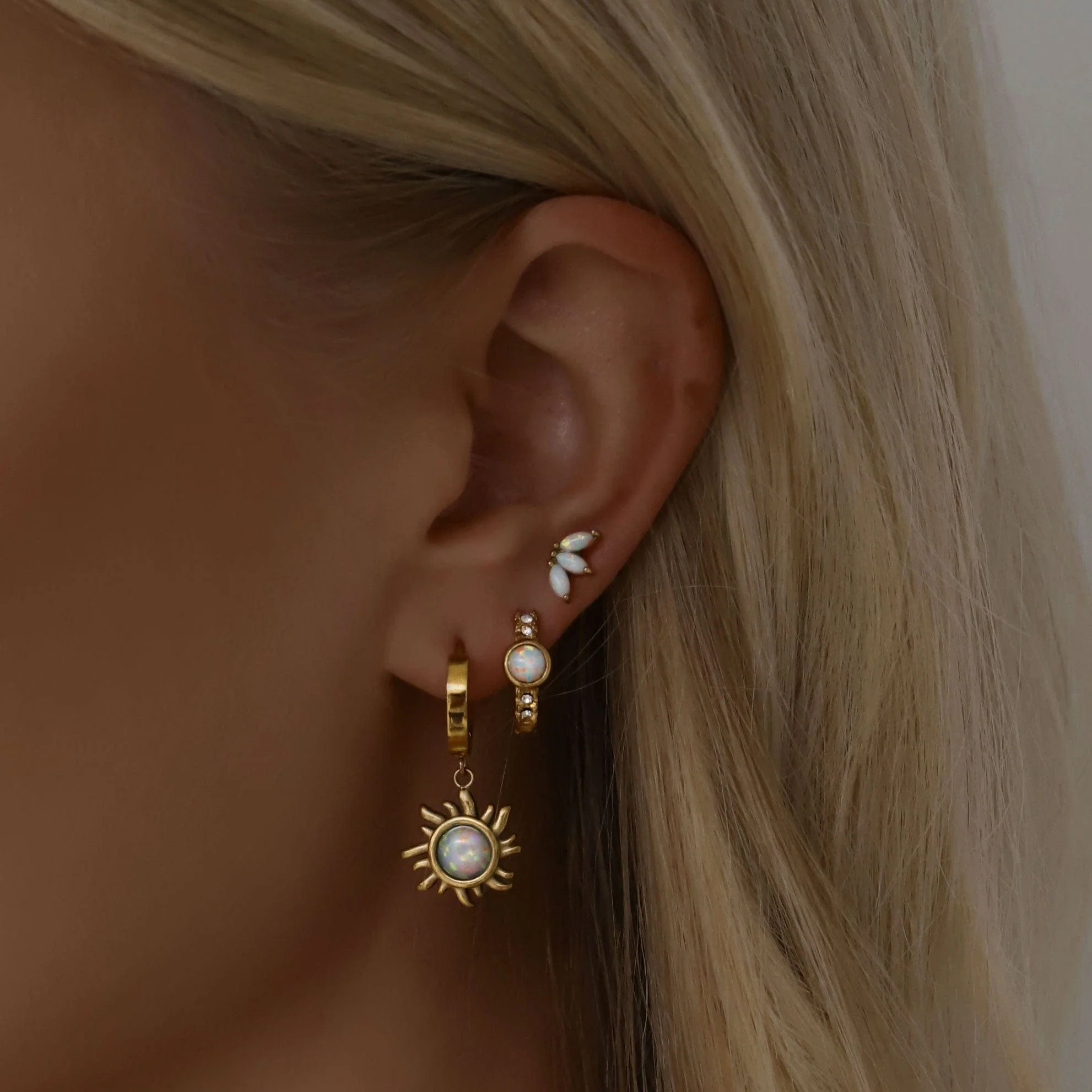 Rae Opal Hoop Earrings - Image 2