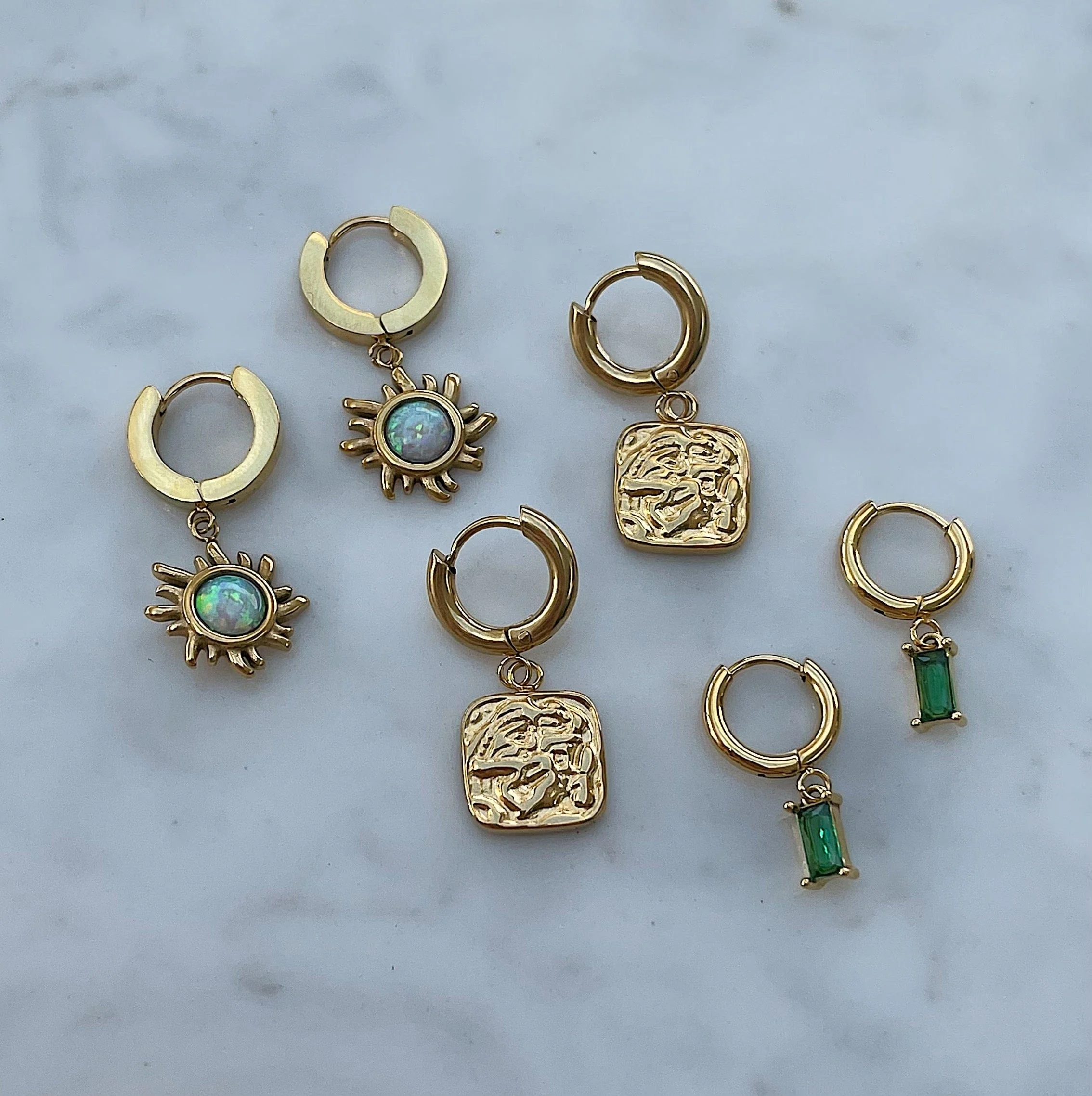 Rae Opal Hoop Earrings - Image 3