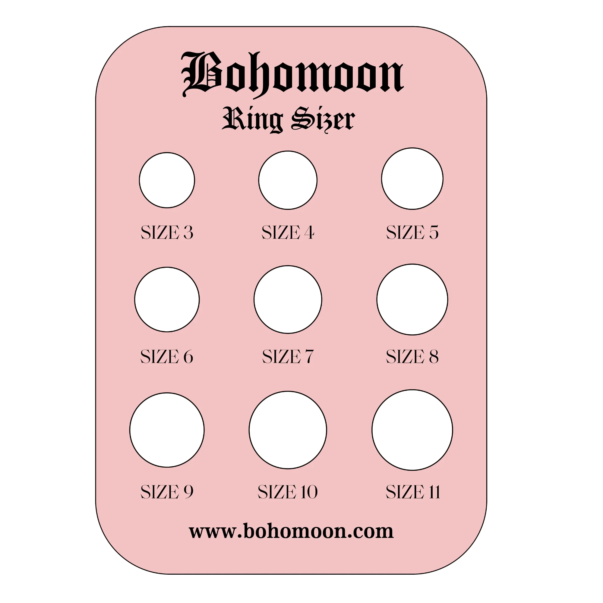 Ring Sizer Card