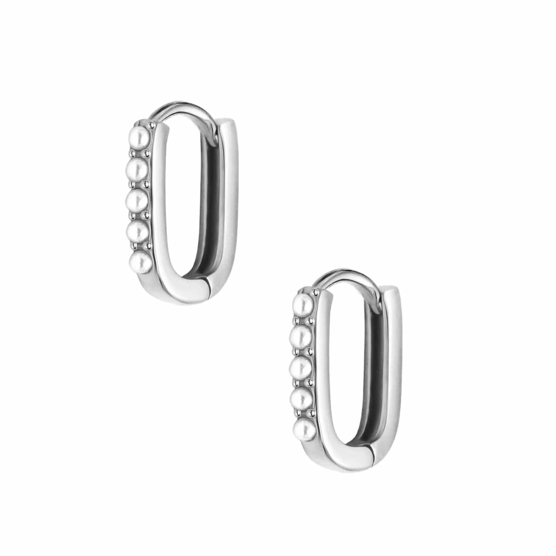 Rosalie Pearl Hoop Earrings - Image 5