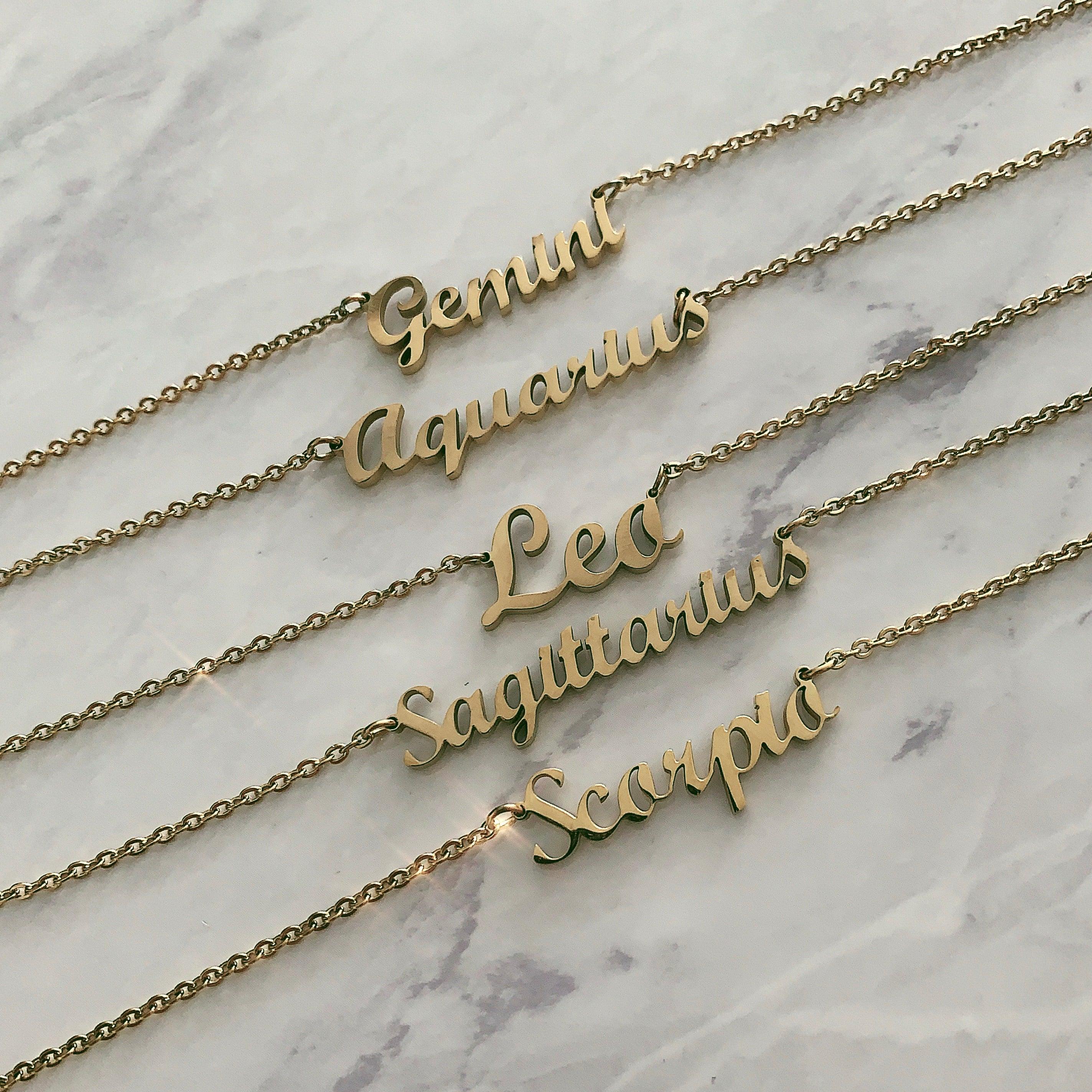 Script Zodiac Choker Necklace - Image 12