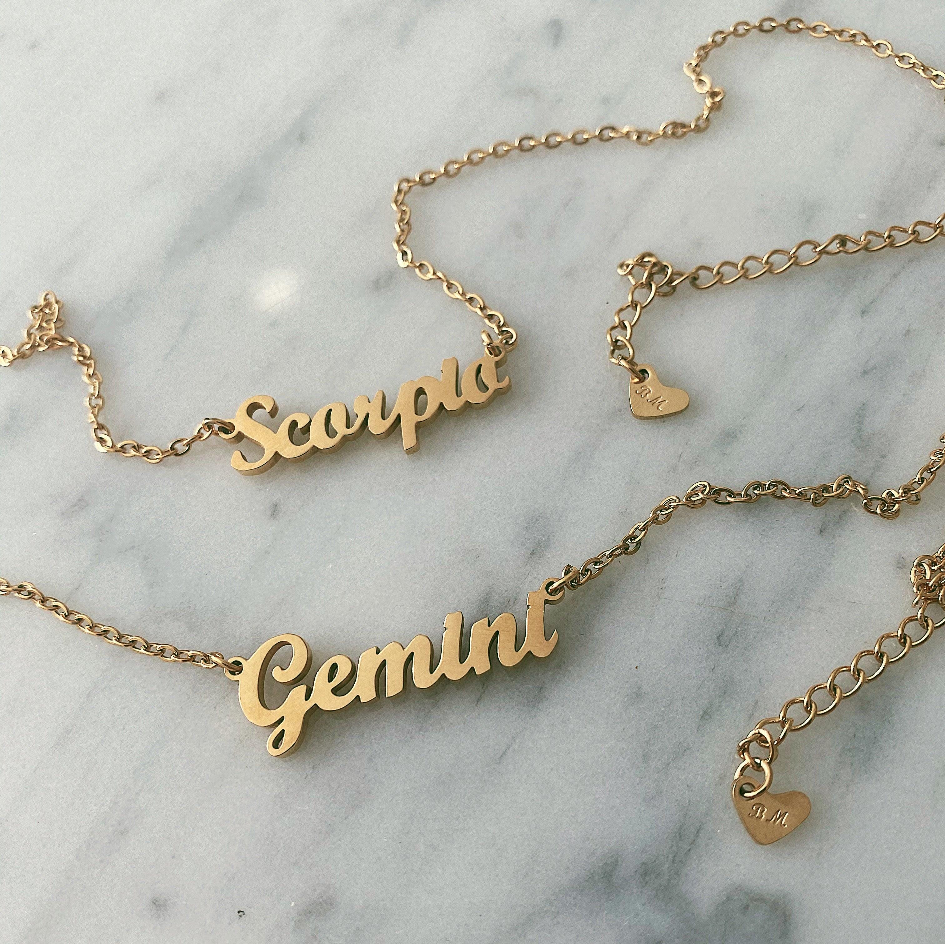Script Zodiac Choker Necklace - Image 18