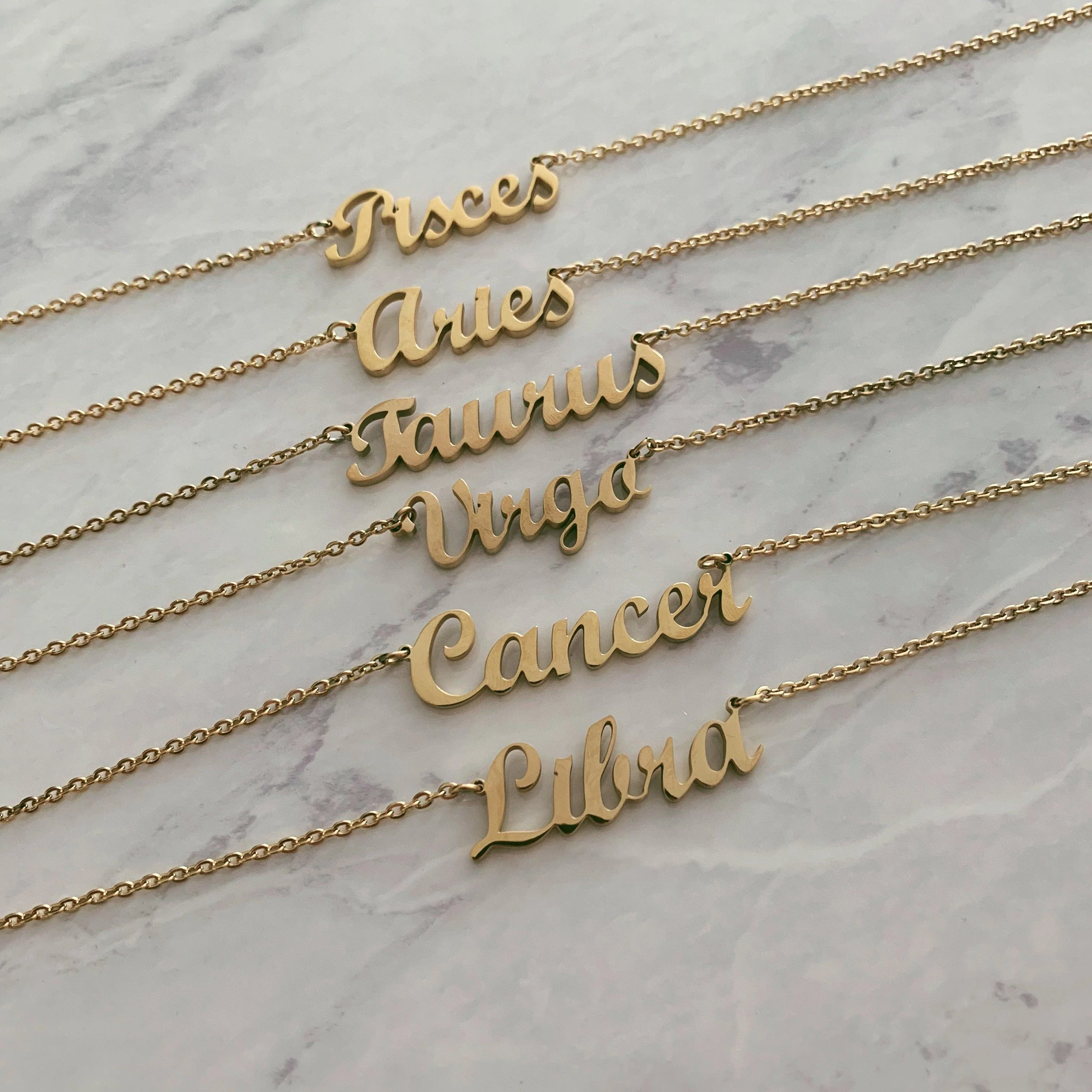 Script Zodiac Choker Necklace - Image 8