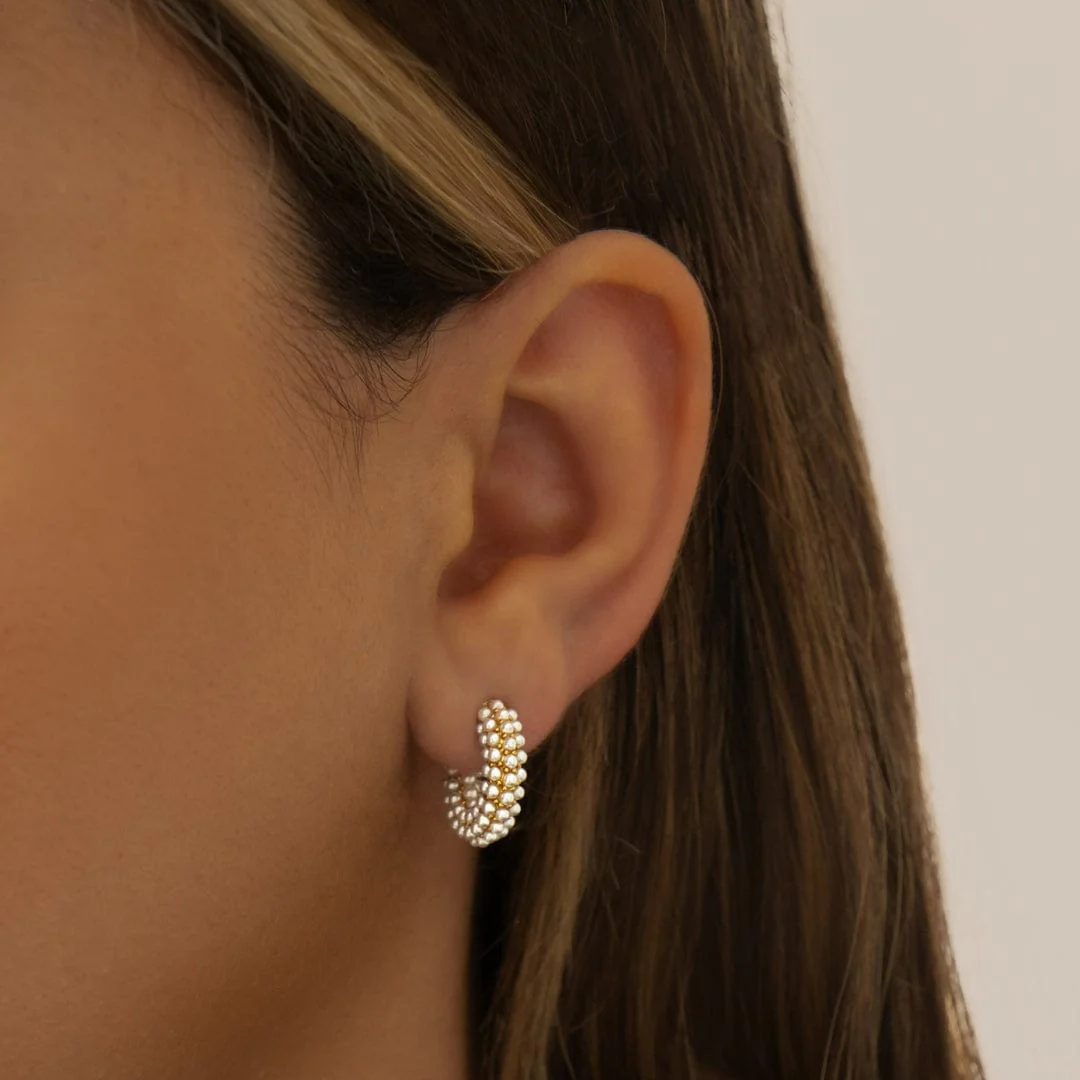 Senorita Pearl Hoop Earrings - Image 3