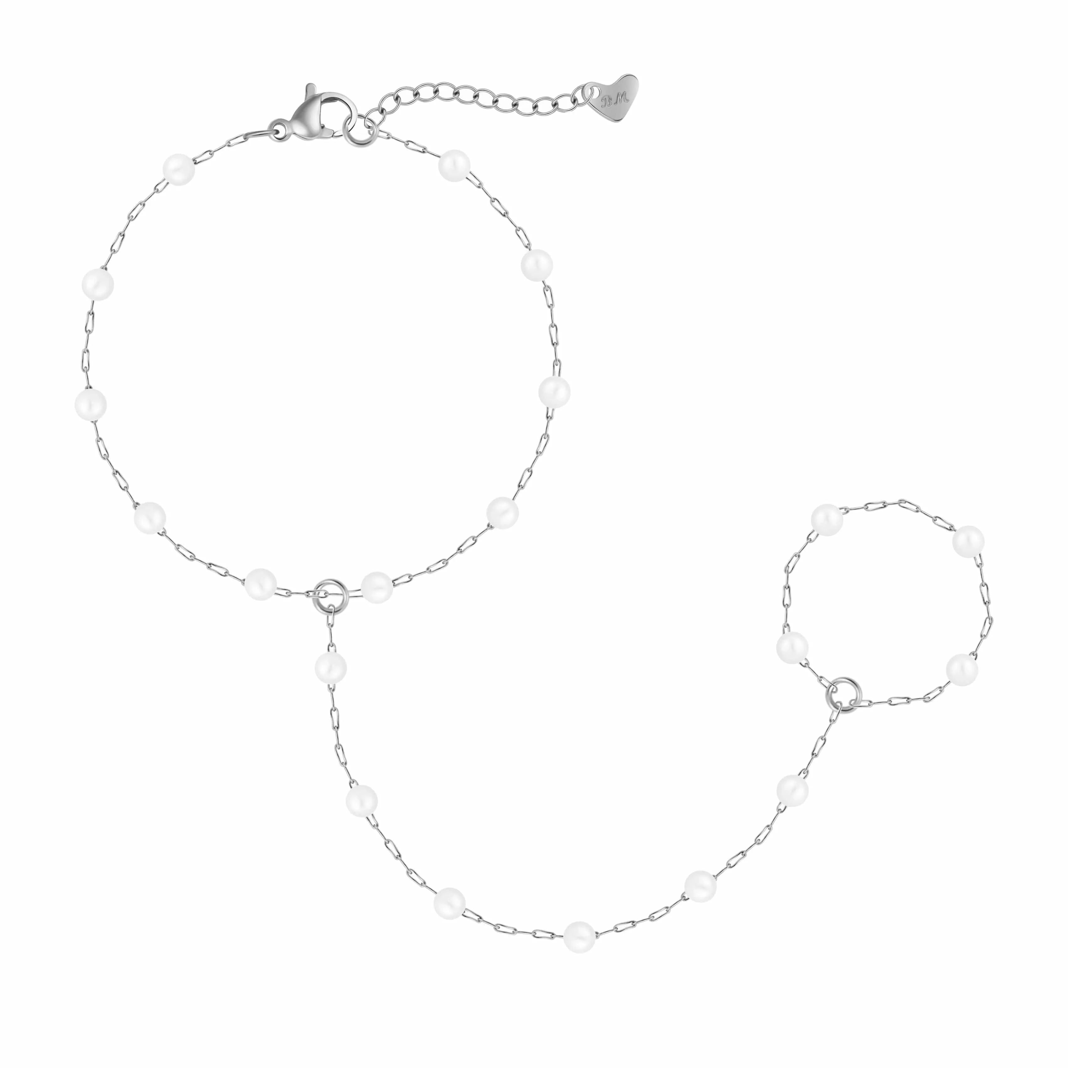 Spencer Pearl Hand Chain Bracelet - Image 6