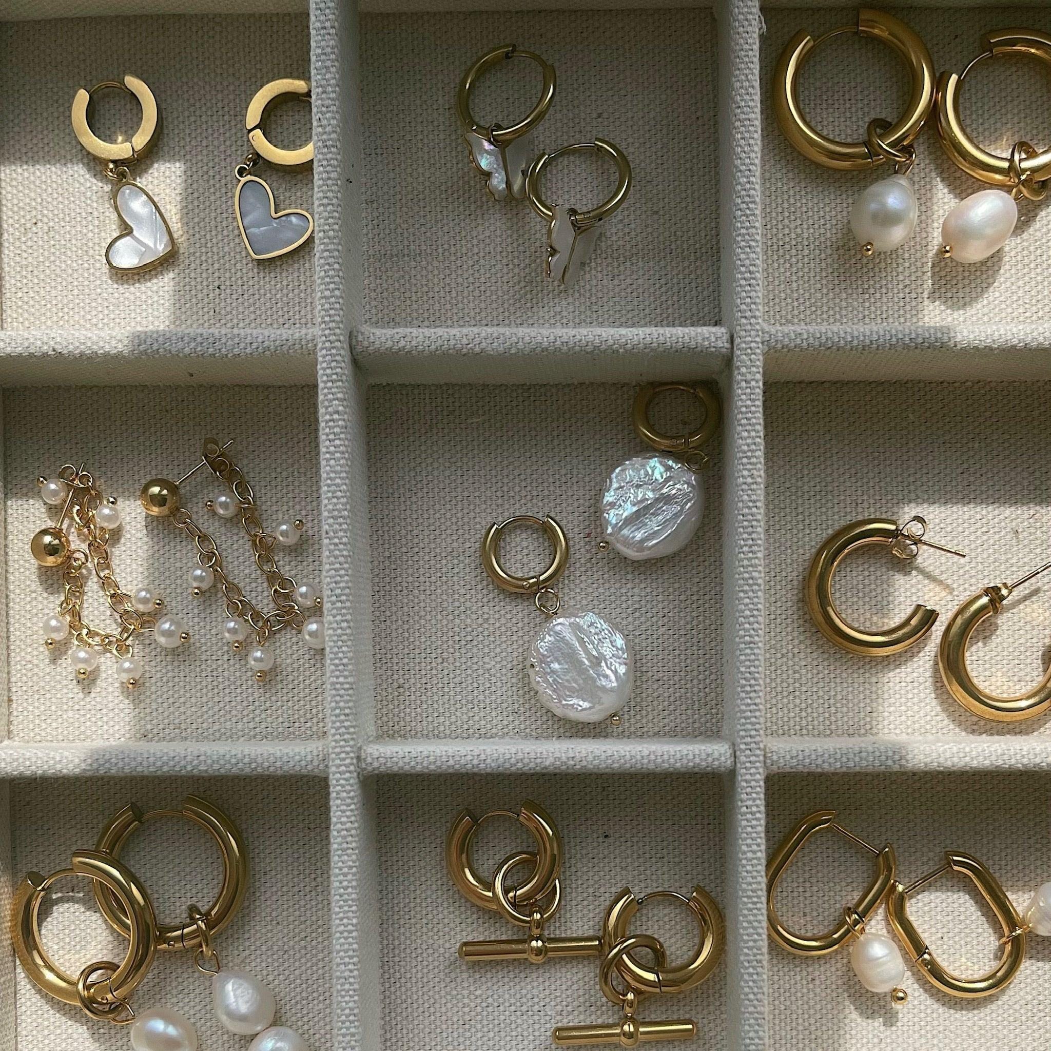 Tulum Pearl Hoop Earrings - Image 8